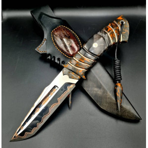 ПАВУК МИСЛИВЕЦЬ ніж ручної роботи Павла Гончаренка, сталь - ДІ90МП в ламінаті нержавіючої сталі n690 через багатошарову мідь, 63-64 HRC. Photo 3